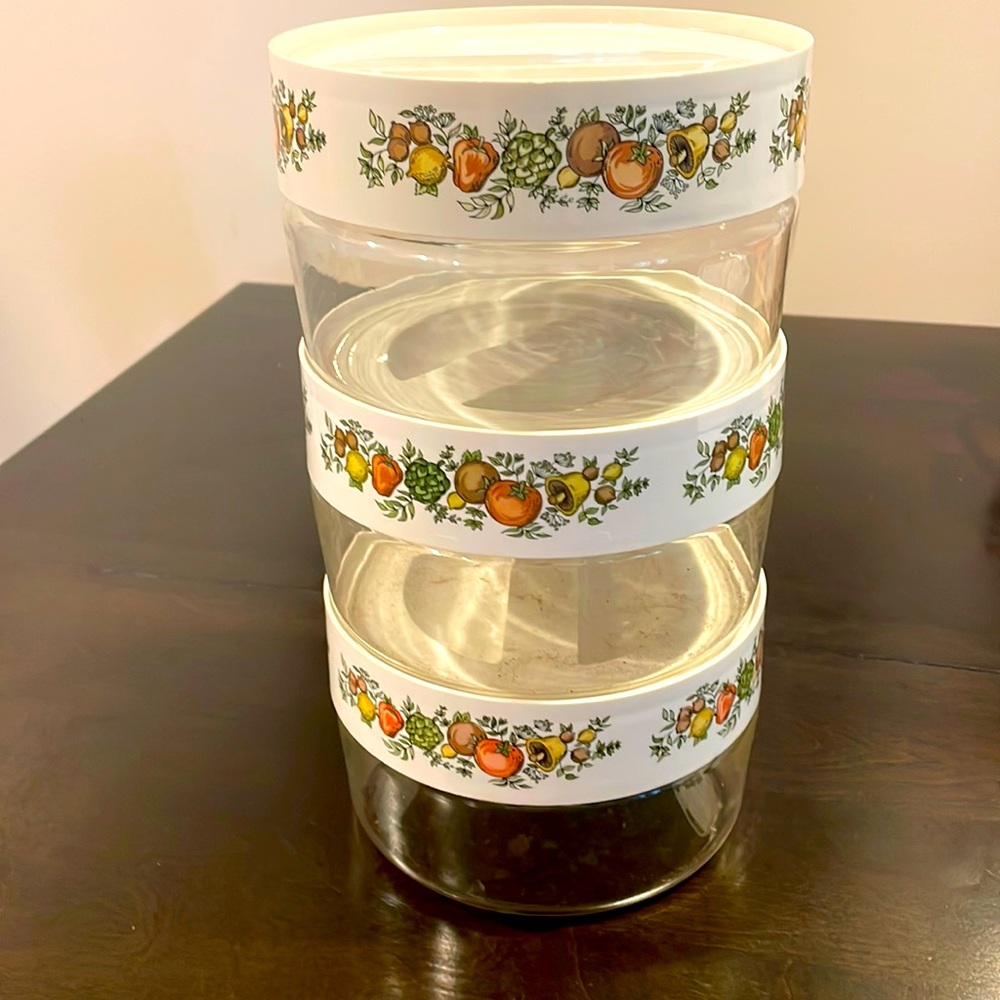 Pyrex canisters.